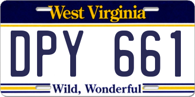 WV license plate DPY661