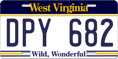 WV license plate DPY682