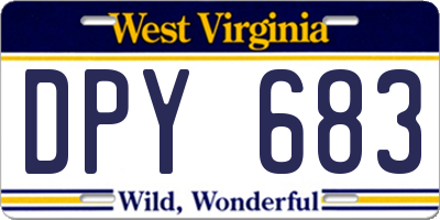 WV license plate DPY683