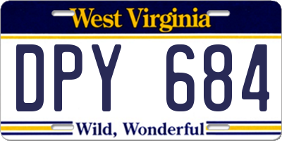 WV license plate DPY684