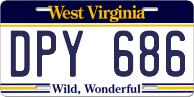 WV license plate DPY686