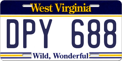 WV license plate DPY688