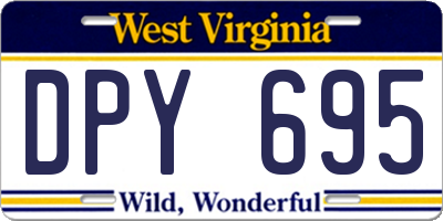 WV license plate DPY695