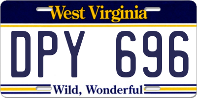 WV license plate DPY696
