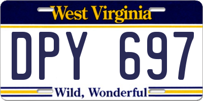 WV license plate DPY697