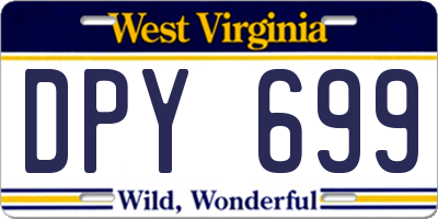 WV license plate DPY699
