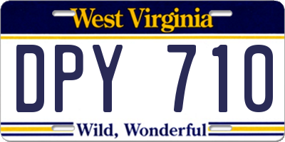 WV license plate DPY710