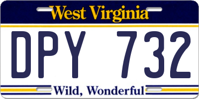WV license plate DPY732