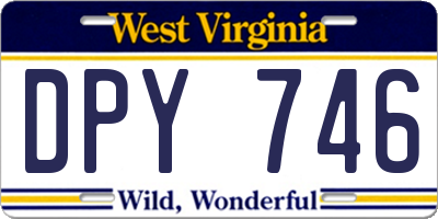 WV license plate DPY746