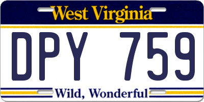 WV license plate DPY759