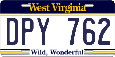 WV license plate DPY762