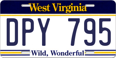 WV license plate DPY795