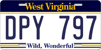 WV license plate DPY797