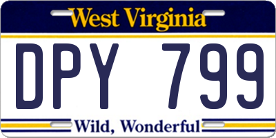 WV license plate DPY799