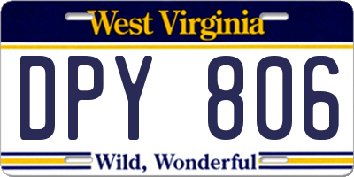 WV license plate DPY806