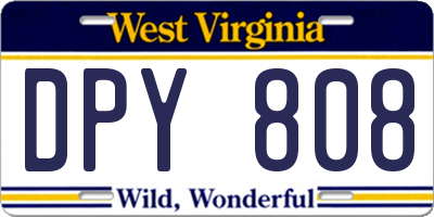 WV license plate DPY808