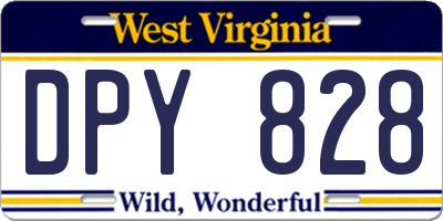 WV license plate DPY828
