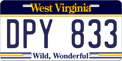 WV license plate DPY833
