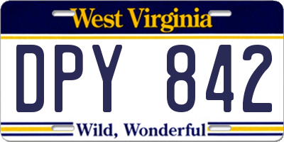 WV license plate DPY842