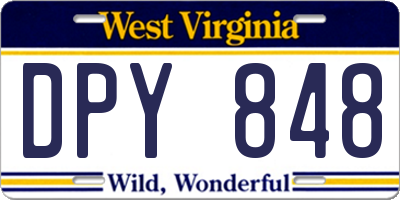 WV license plate DPY848