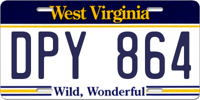 WV license plate DPY864