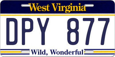 WV license plate DPY877