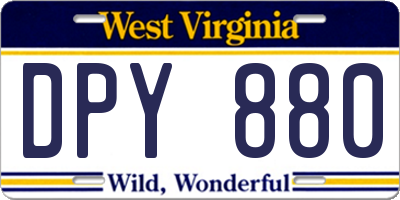 WV license plate DPY880