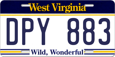 WV license plate DPY883