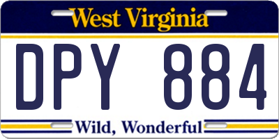 WV license plate DPY884