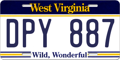 WV license plate DPY887
