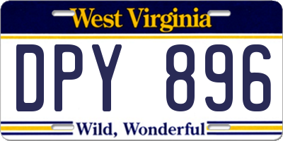 WV license plate DPY896