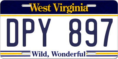 WV license plate DPY897