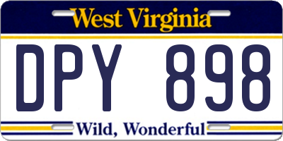 WV license plate DPY898