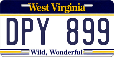 WV license plate DPY899