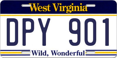 WV license plate DPY901