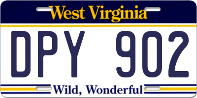 WV license plate DPY902