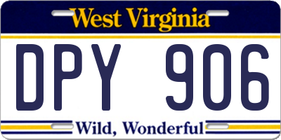 WV license plate DPY906