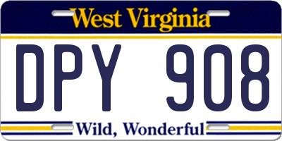 WV license plate DPY908