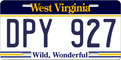 WV license plate DPY927