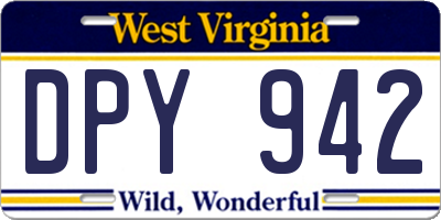 WV license plate DPY942