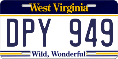 WV license plate DPY949