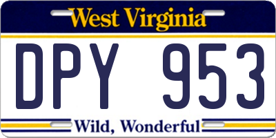 WV license plate DPY953