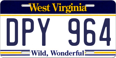 WV license plate DPY964