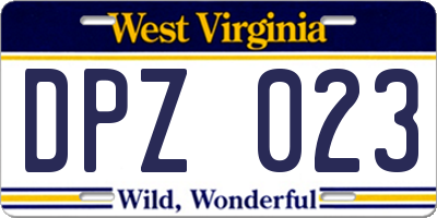 WV license plate DPZ023