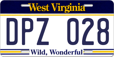 WV license plate DPZ028