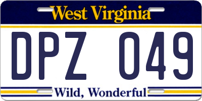WV license plate DPZ049