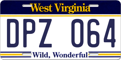 WV license plate DPZ064