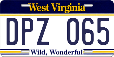 WV license plate DPZ065