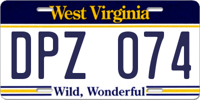 WV license plate DPZ074