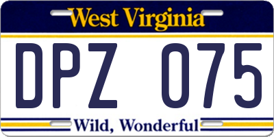 WV license plate DPZ075